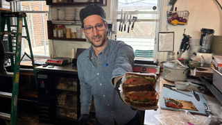 48-year-old Jason Stahl operates his food business under the name Hank Schwartz’s Delicatessen & Appetizing, cooking out of a ghost kitchen in Jersey City.