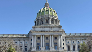 The Pennsylvania State Capitol in downtown Harrisburg. 