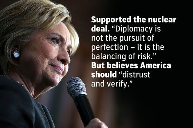 Supported the nuclear deal. "Diplomacy is not the pursuit of perfection -- it is the balancing of risk." But believes America should "distrust and verify."