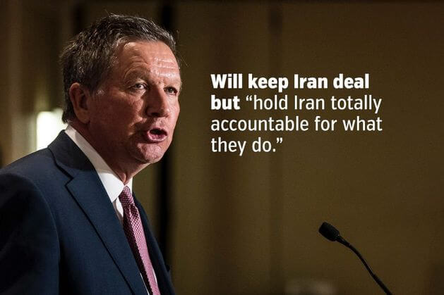 Will keep Iran deal but "hold Iran totally accountable for what they do."