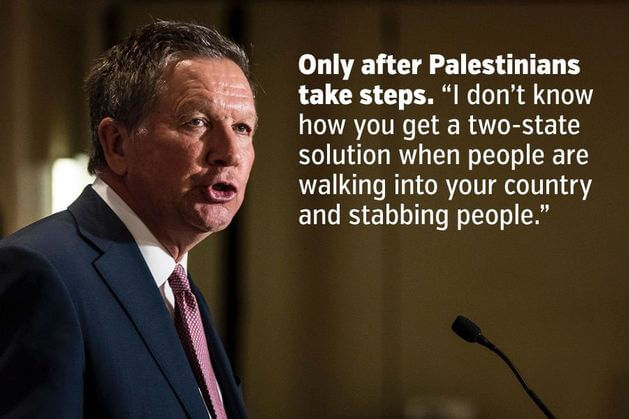 Only after Palestinians take steps. "I don't know how you get a two-state solution when people are walking into your country and stabbing people."