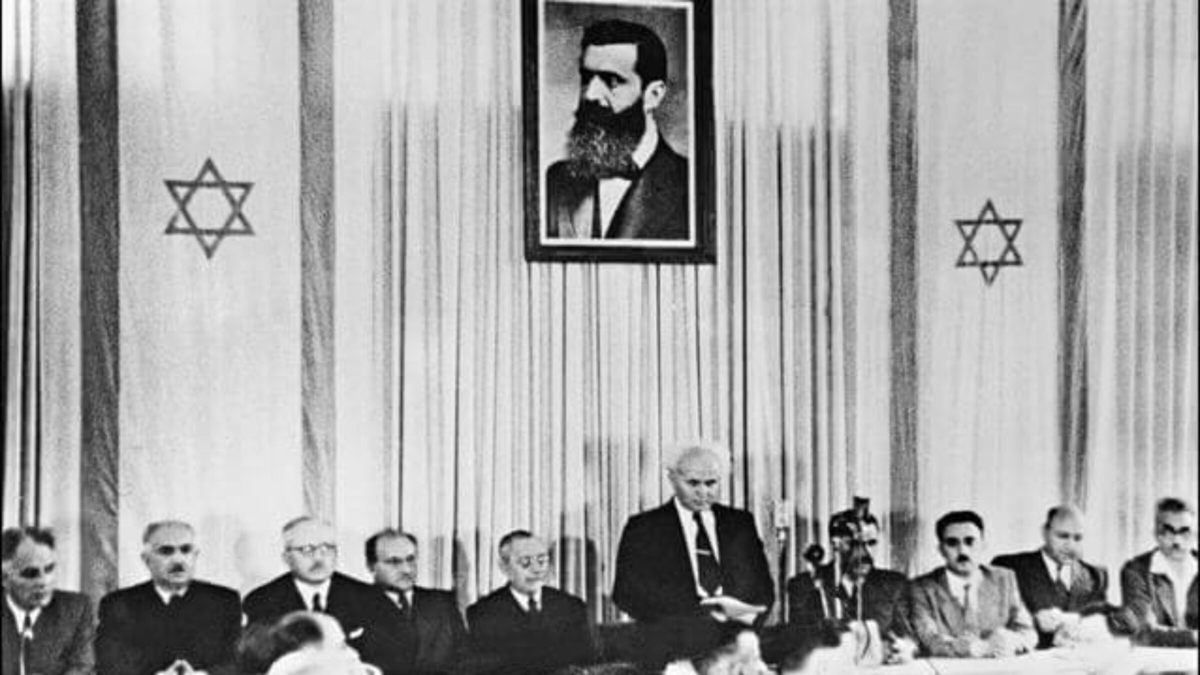 Historic Moment: David Ben-Gurion declares the state of Israel.