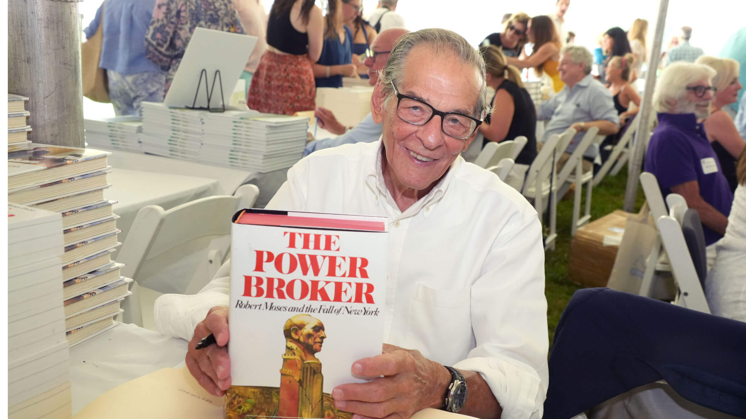 Robert Caro, pictured at East Hampton Library's 20th Annual Authors Night Benefit on Aug. 10. 