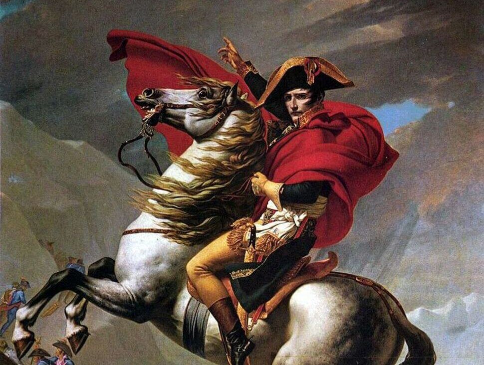 "Napoleon Crosses The St. Bernard," by Jacques-Louis David (1800) 
