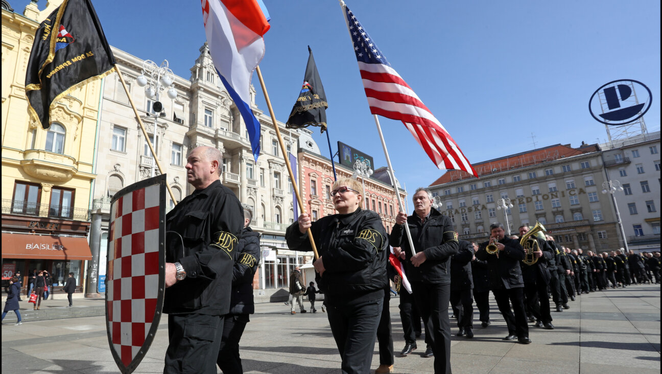 Far-right march with Ustasha symbols, Zagreb, February 26, 2017 (Stringer/AFP via Getty Images).
