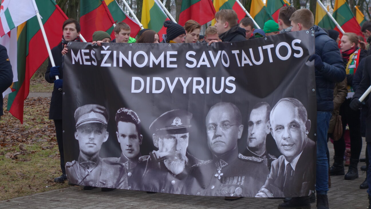 “We Know Our Heroes” banner at far-right march, Kaunas, February 16, 2016.