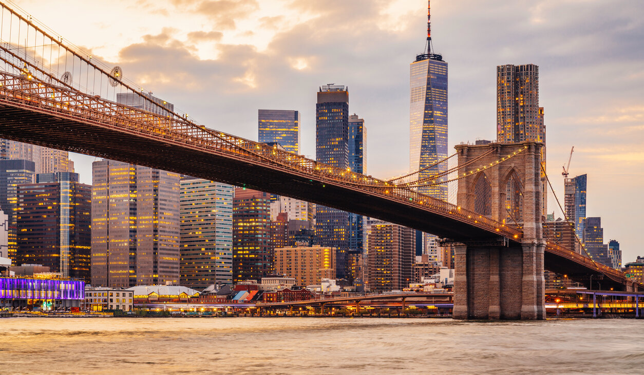 The New York City skyline.