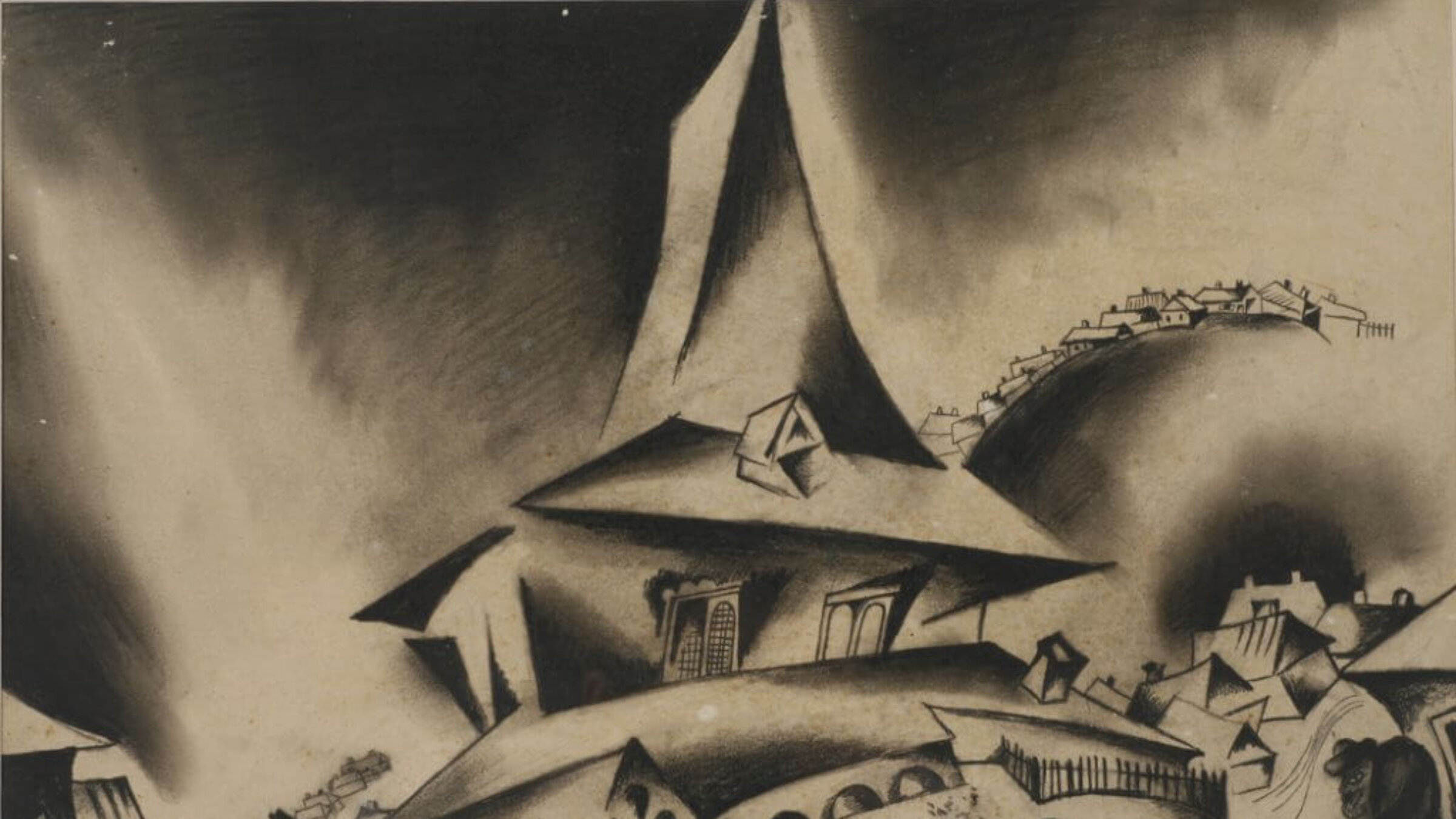 Issachar Ber Ryback, "The Big Synagogue", 1917