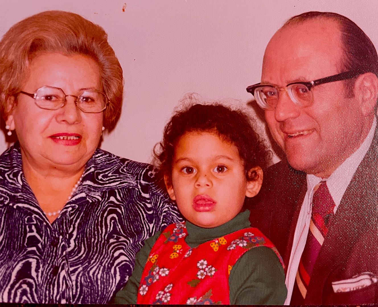 Kyla Kupferstein Torres with her grandparents in 1975
