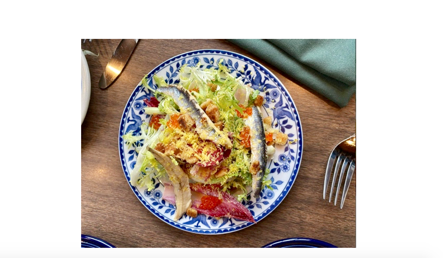 A smoked fish salad from Edith’s in Brooklyn, whose all-day dining menu features twists on Jewish staples. (From Instagram)