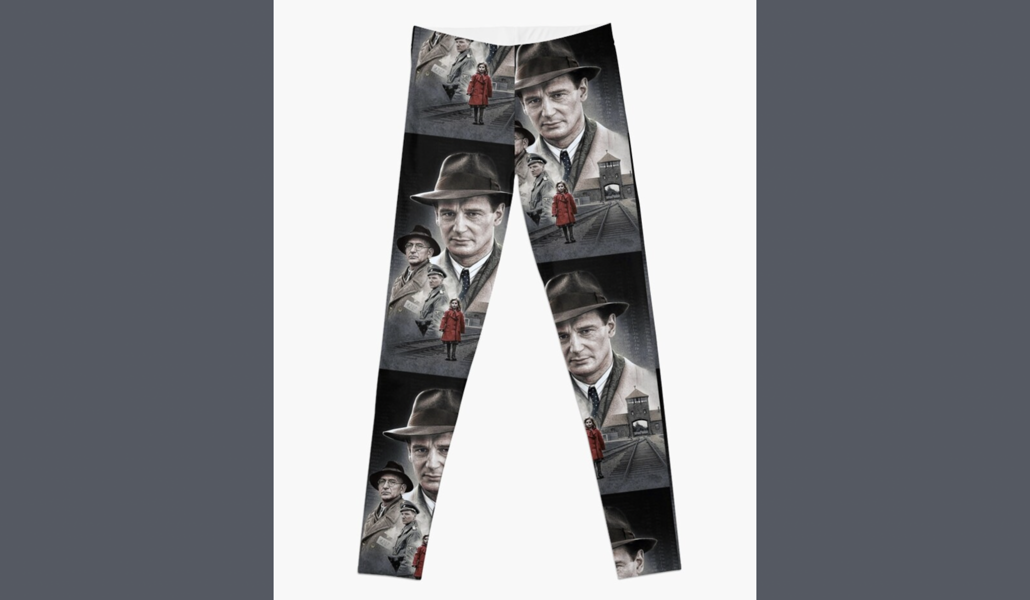 “Schindler’s List” leggings for sale on the artisan site Redbubble. (Screenshot)