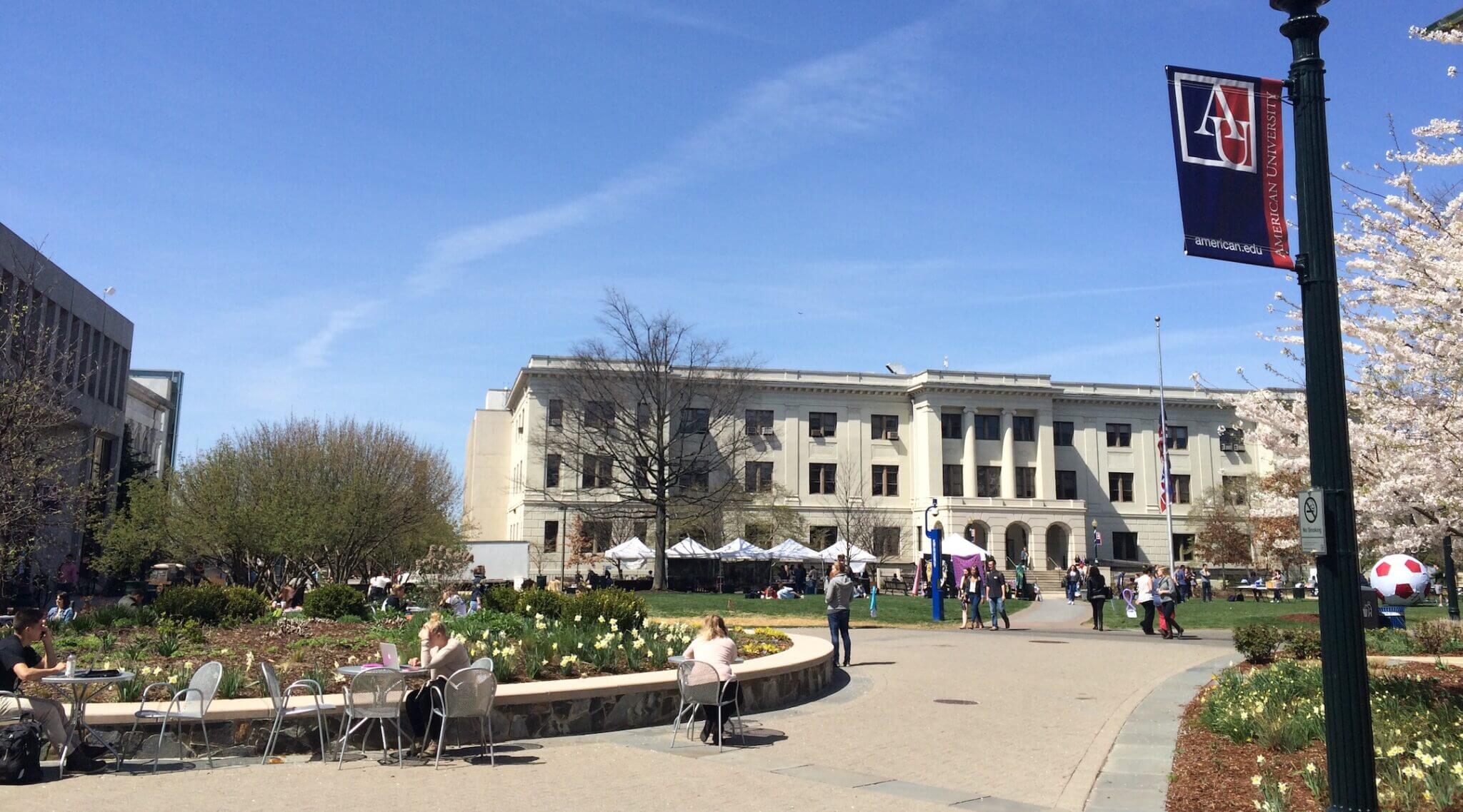 The campus of American University in Washington, D.C., 2016.