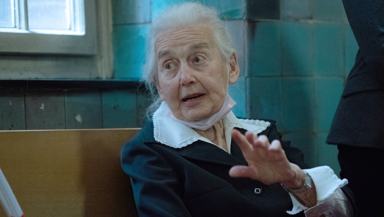 Holocaust denier Ursula Haverbeck sits in a Berlin courtroom, Nov. 17, 2020. (Paul Zinken/picture alliance via Getty Images)