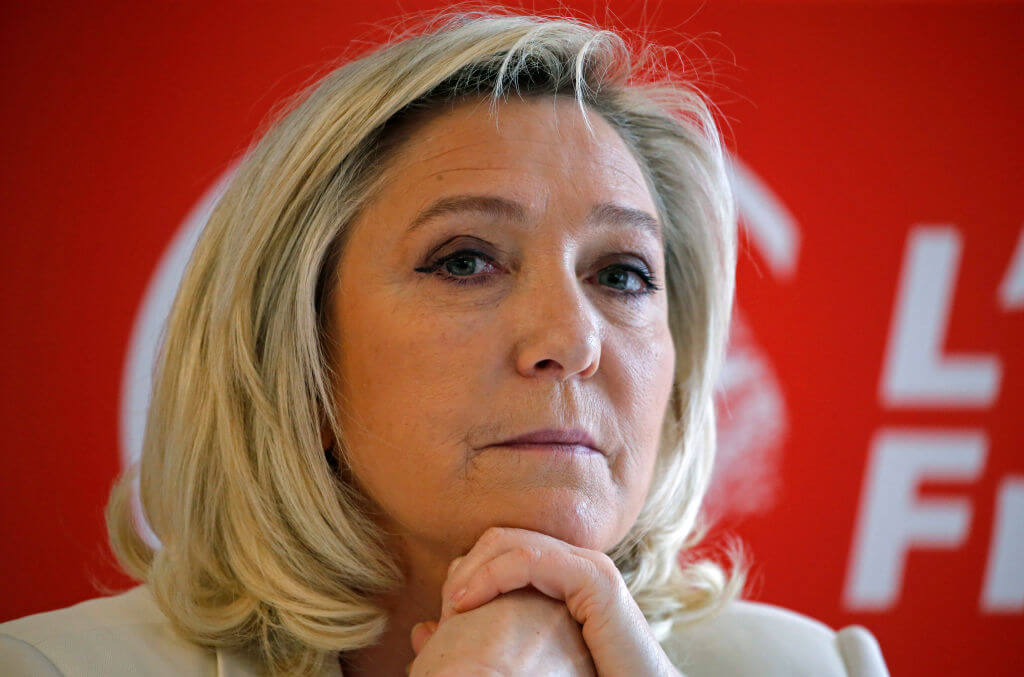 Marine Le Pen at a news conference on March 22, 2021 in Paris, France.