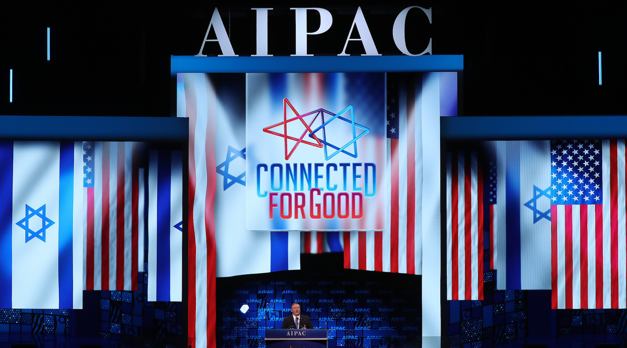 U.S. Secretary of State Mike Pompeo speaks at the annual American Israel Public Affairs Committee (AIPAC) conference in Washington, D.C., on March 25, 2019.