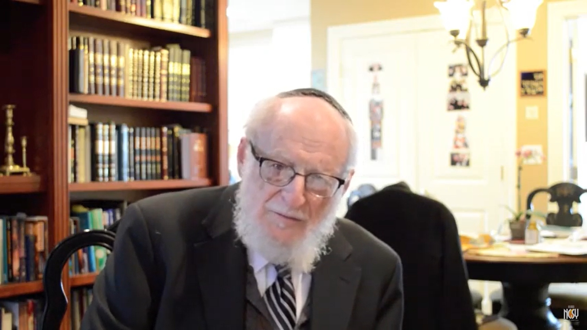 Rabbi Pinchas Stolper delivers a Passover message to NCSY alumni on April 10, 2014. (YouTube)