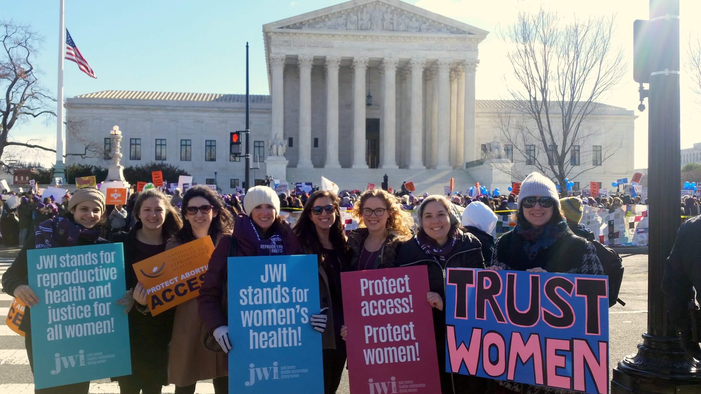 Jewish Women International at a protest for abortion rights in 2016