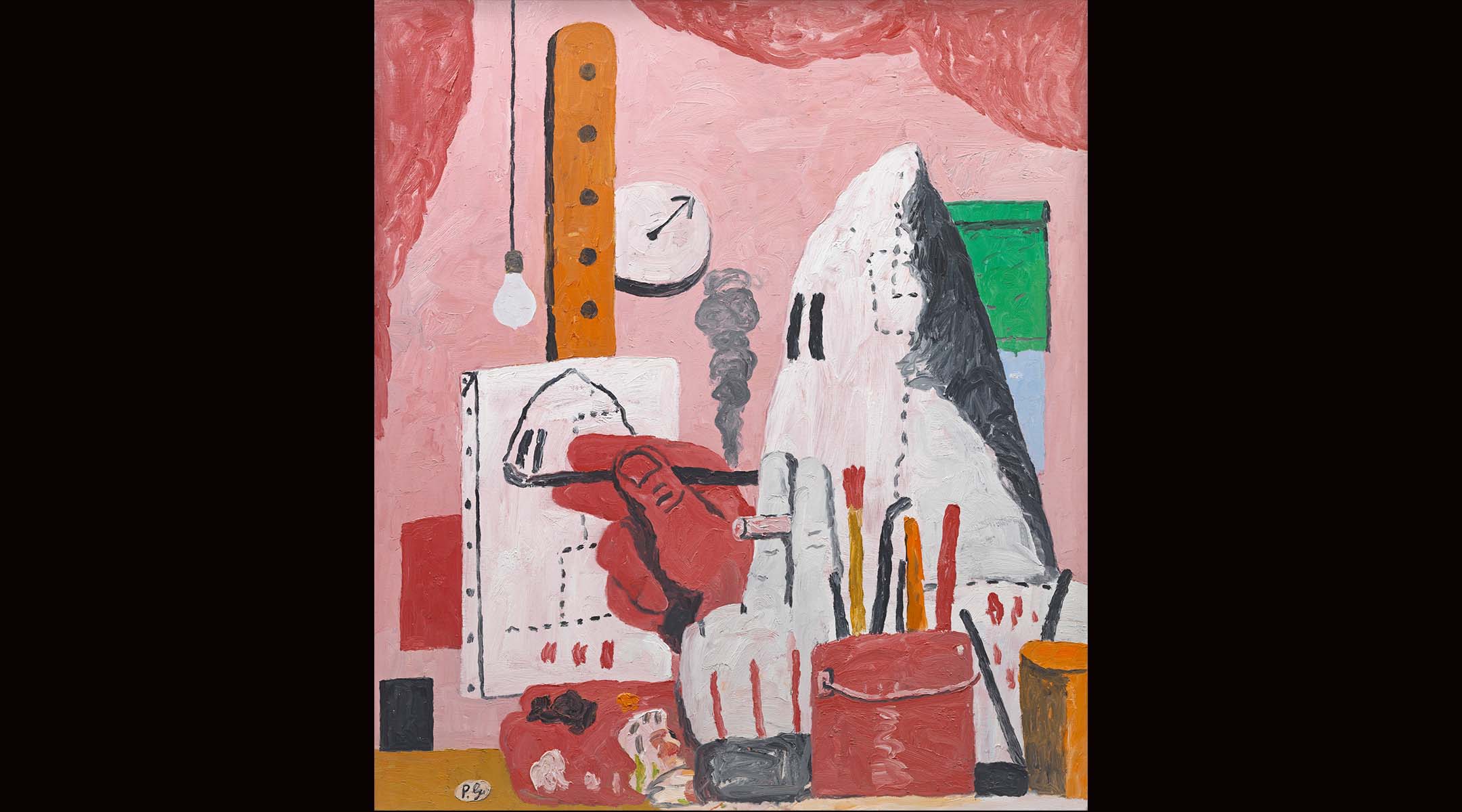 Paintings such as “The Studio” (Oil on canvas, 1969) had museum curators rethink how to present Guston’s work. (Private Collection/© The Estate of Philip Guston, courtesy Hauser & Wirth/Courtesy Museum of Fine Arts, Boston)