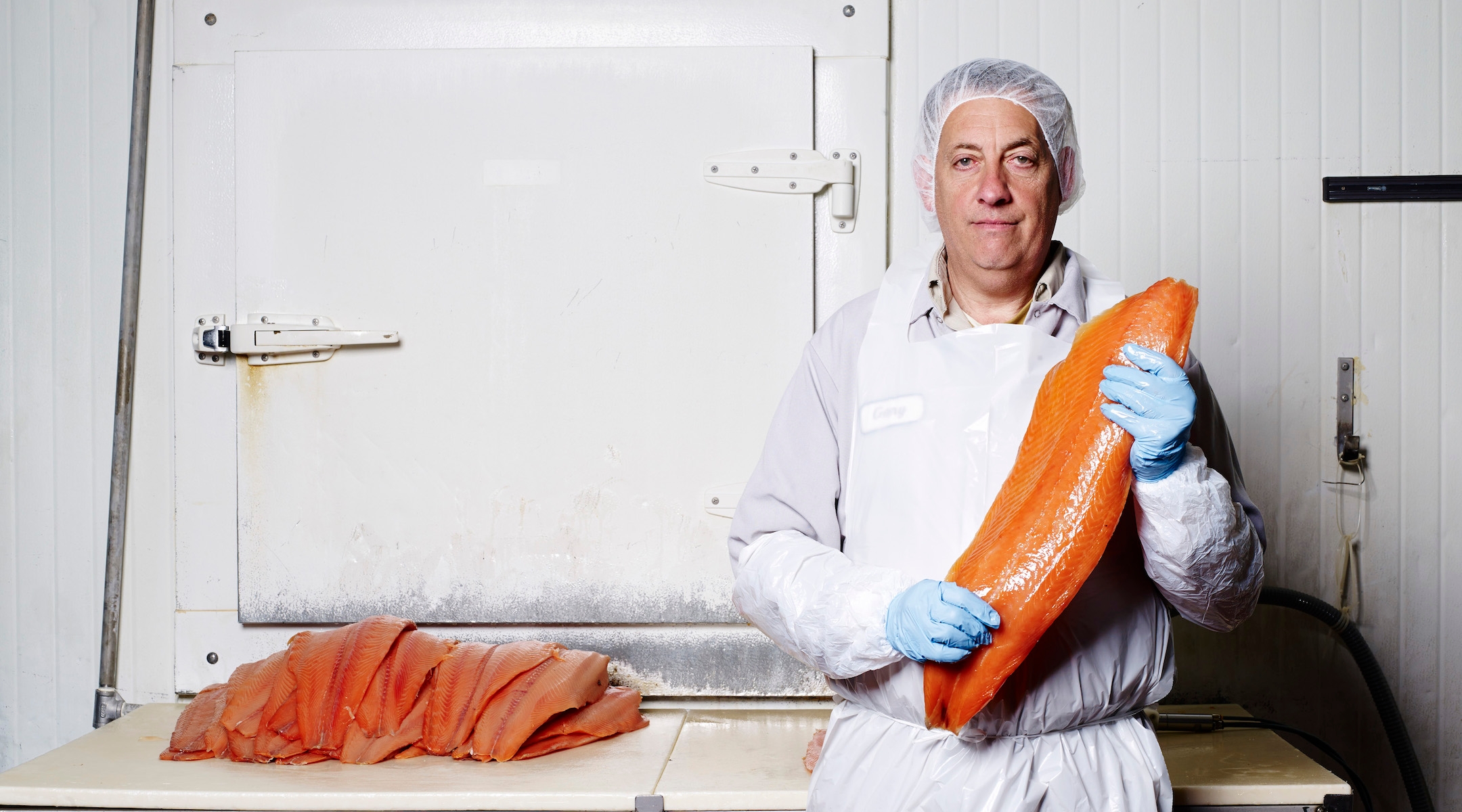 Gary Brownstein, one of Acme Smoked Fish’s production managers, started at the company in 1975. He is the grandson of Harry Brownstein, the company’s founder. (Michael Harlan Turkell)