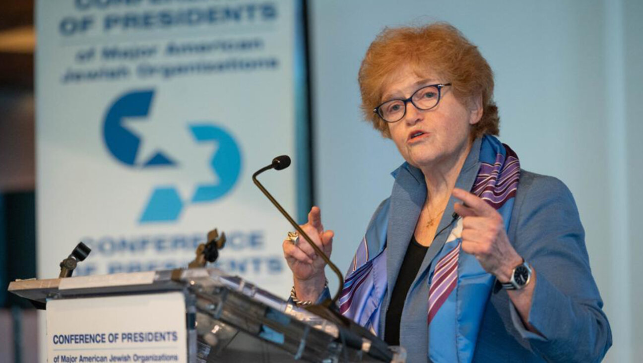 Ambassador Deborah Lipstadt speaks at a conference arranged by the Conference of Presidents of Major American Jewish Organizations at the Museum of Jewish Heritage in Manhattan last year.