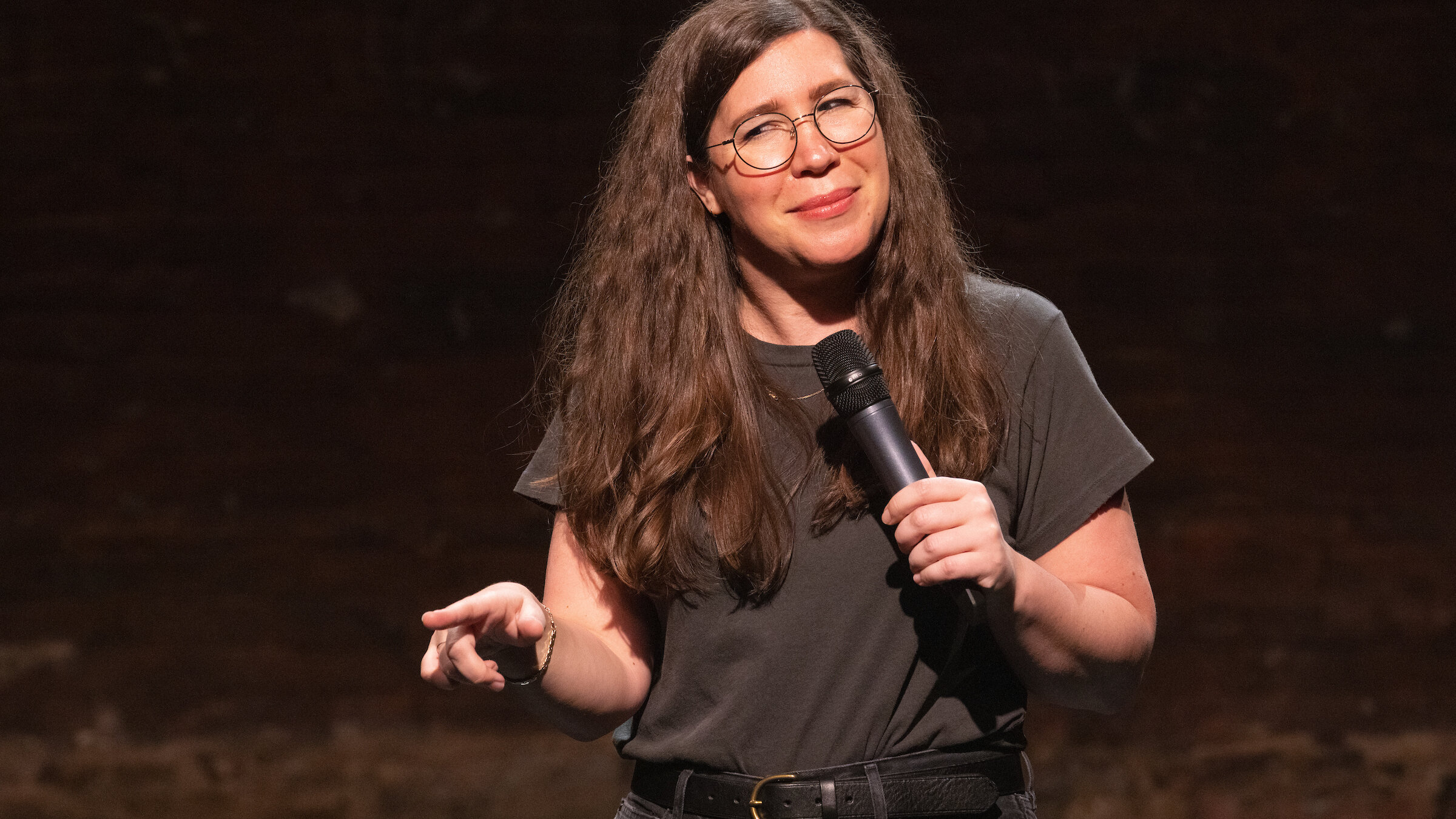 Alison Leiby onstage at the Cherry Lane Theater