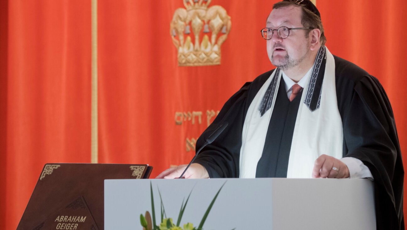 Rabbi Walter Homolka, rector of the Abraham Geiger College, in the Liberal Jewish community’s synagogue in Hanover, Germany in December 2016. (Julian Stratenschulte/picture alliance via Getty Images)