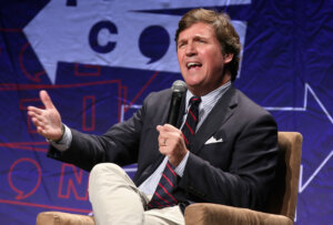 Tucker Carlson speaks onstage during Politicon 2018 at Los Angeles Convention Center on Oct. 21, 2018 in Los Angeles.