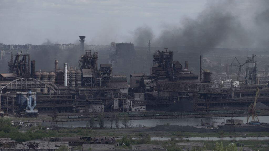 The Azovstal steel plant in the city of Mariupol on May 10, 2022, amid the ongoing Russian military action in Ukraine. (Photo by STRINGER / AFP) (Photo by STRINGER/AFP via Getty Images)