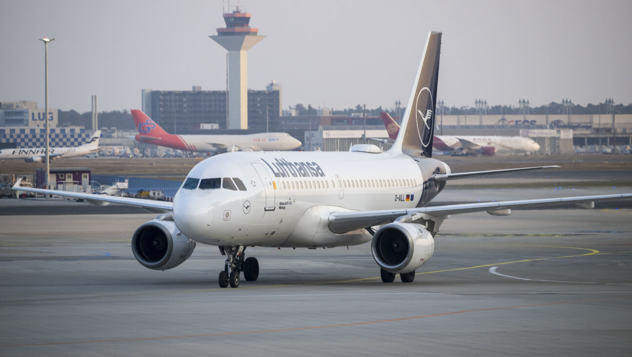 A Lufthansa airplane at Frankfurt Airport in Germany on March 25, 2022.