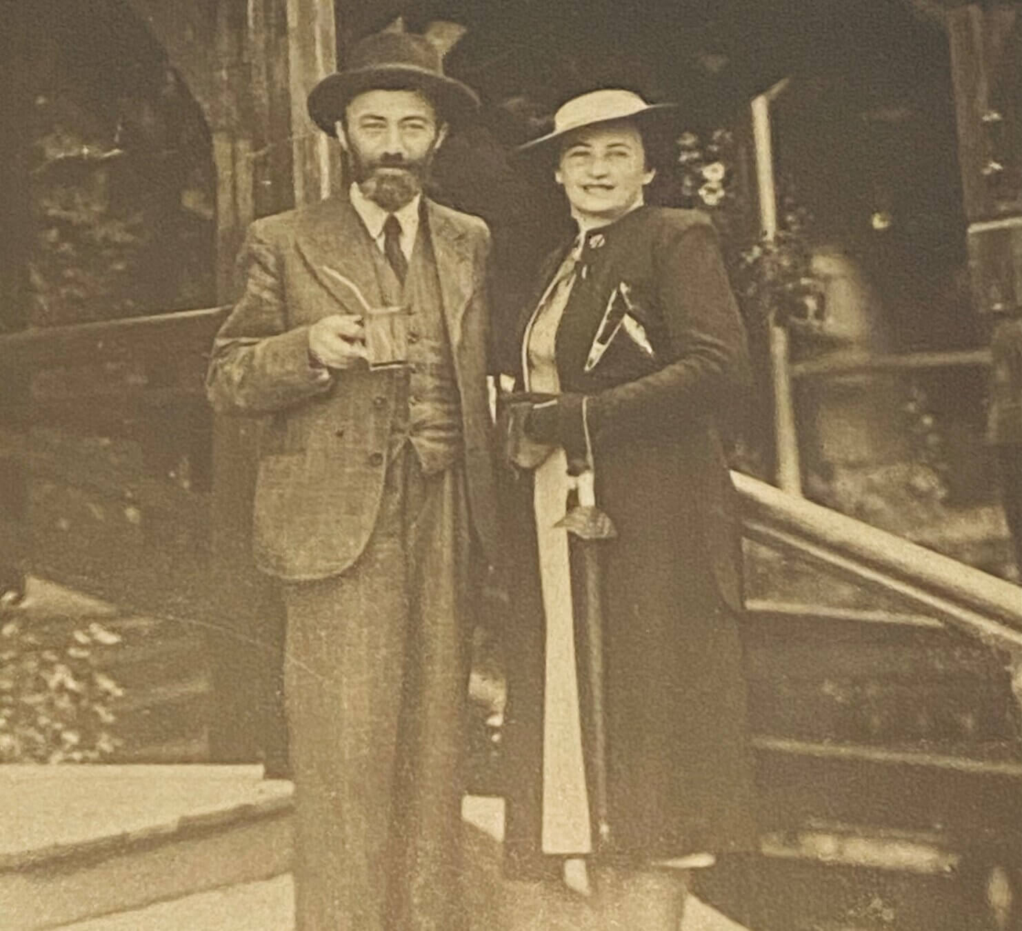 Naftali Gartner and his wife, Chana Backenroth Gartner, were in their forties when they were murdered by the Nazis. They are pictured here in a resort when they were in their thirties.