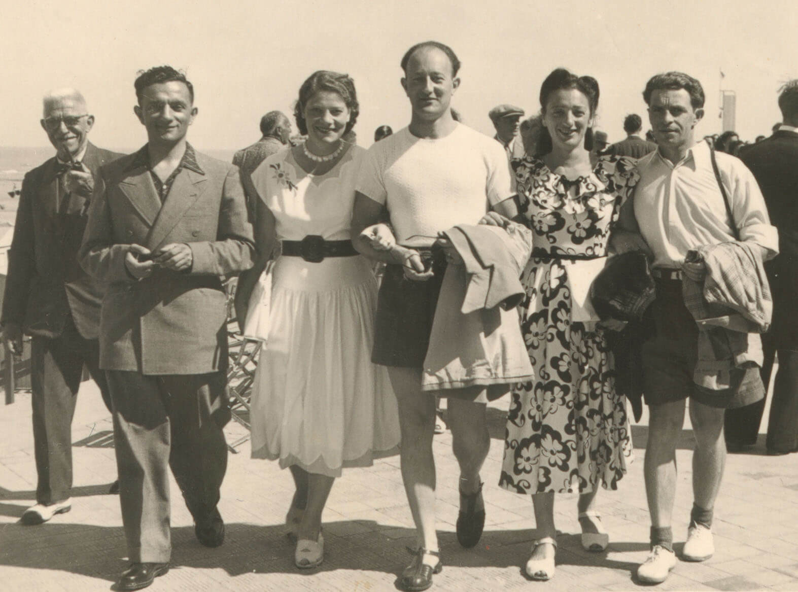 The author's mother and father (at right) on the Belgian shore.