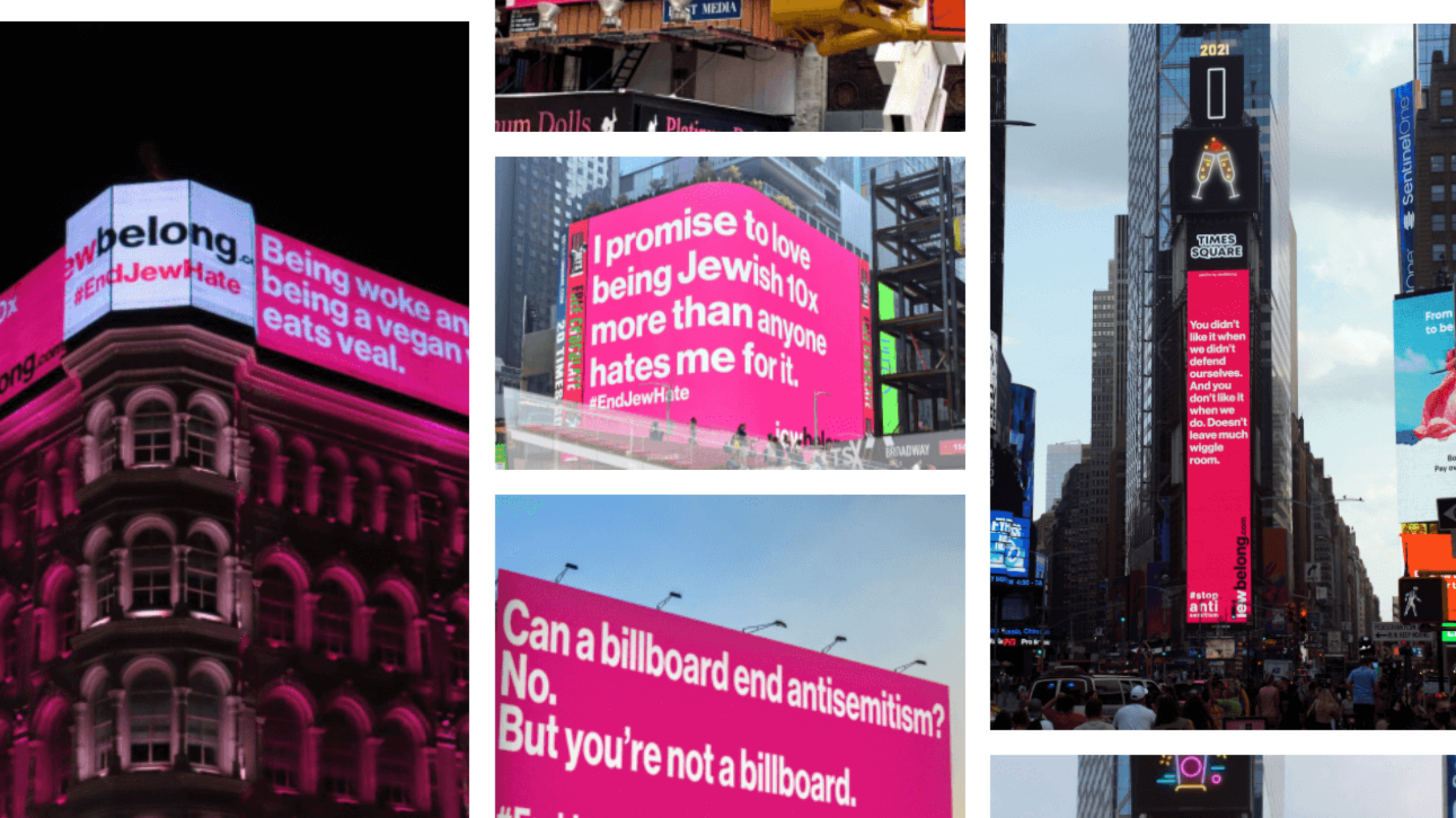 JewBelong has run flashy billboard campaigns decrying antisemitism for several years.