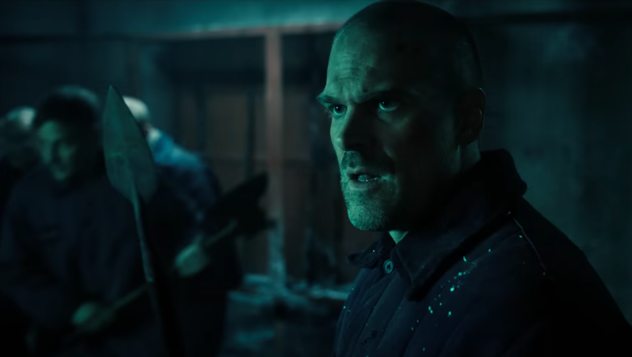 David Harbour in a scene from season four of “Stranger Things.” (Screenshot from YouTube)