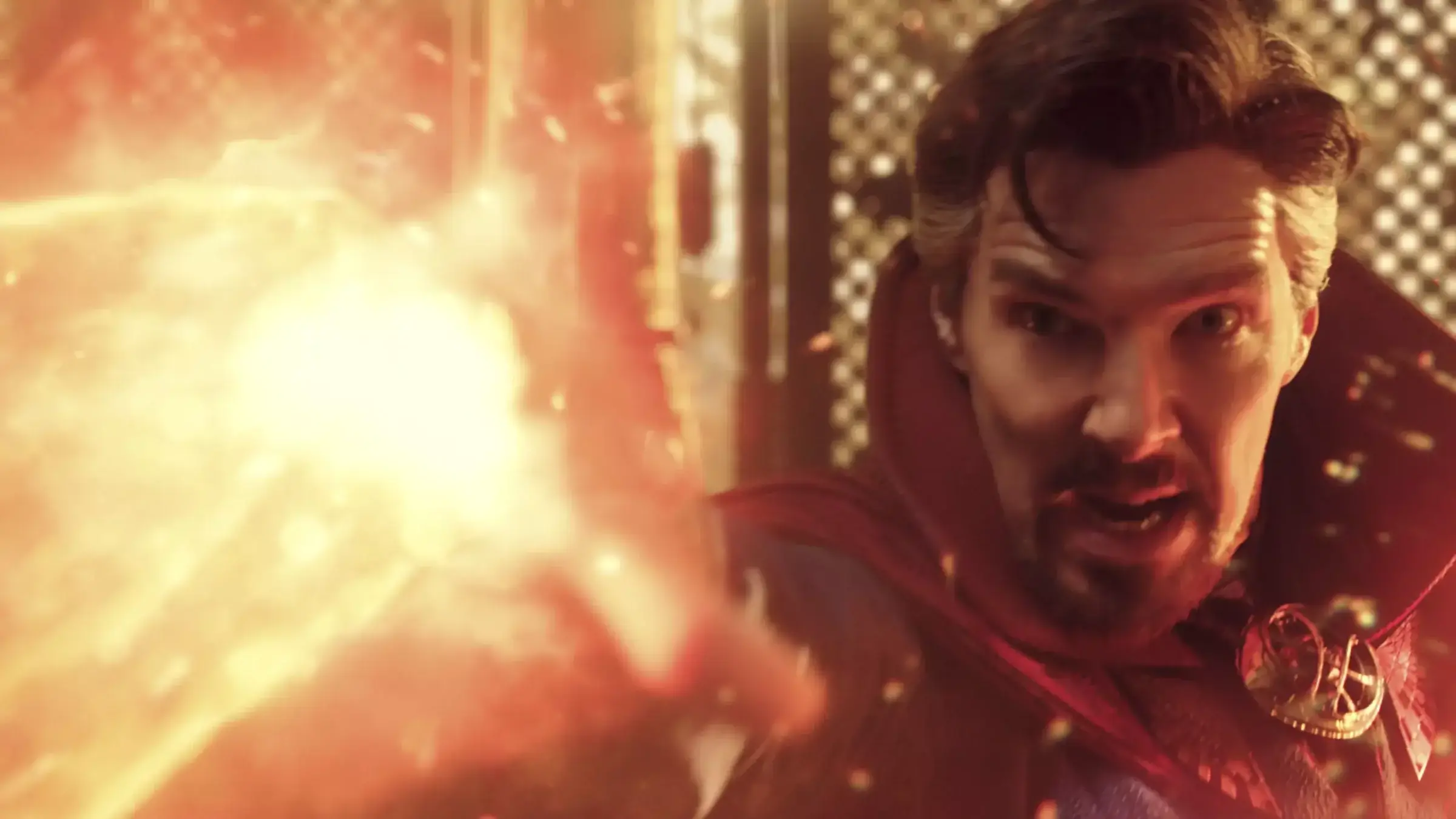 A still of Benedict Cumberbatch playing Doctor Strange in "Doctor Strange and the Multiverse of Madness."