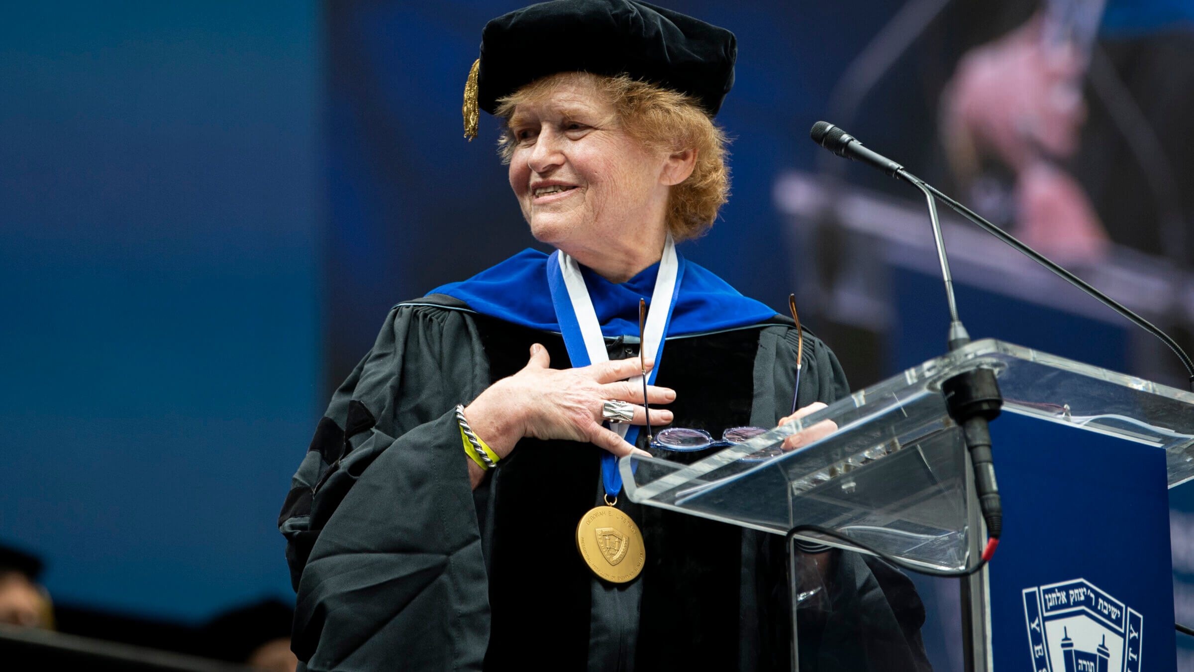 Ambassador Deborah Lipstadt gave the commencement address at Yeshiva University on May 26, 2022
