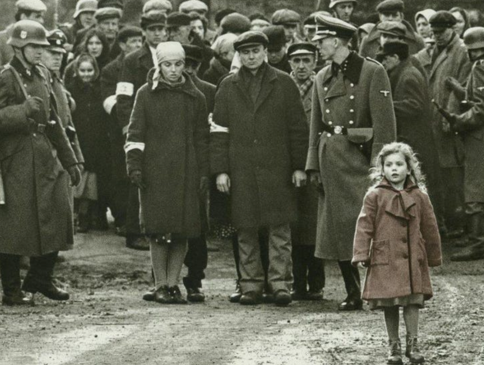 The choice to color the coat of a young innocent is regular fodder for critics of "Schindler's List."