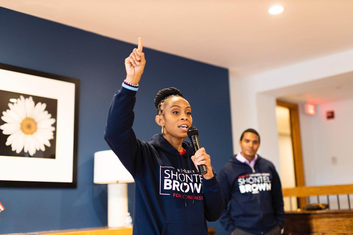 Rep. Shontel Brown campaigns with Rep. Ritchie Torres in Cleveland, Ohio on Saturday, April 30, 2022