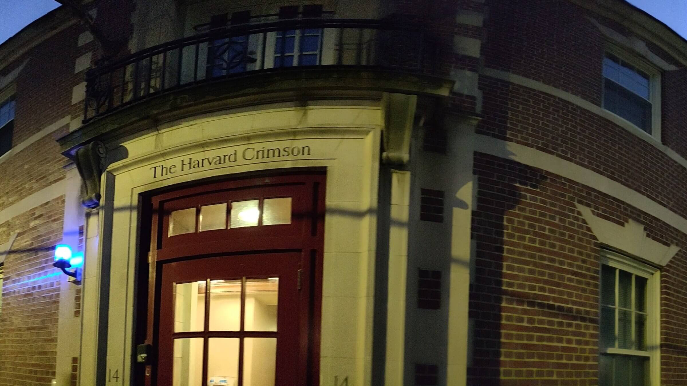 The exterior of The Harvard Crimson's offices in Cambridge, Massachusetts,  May 2, 2022. 