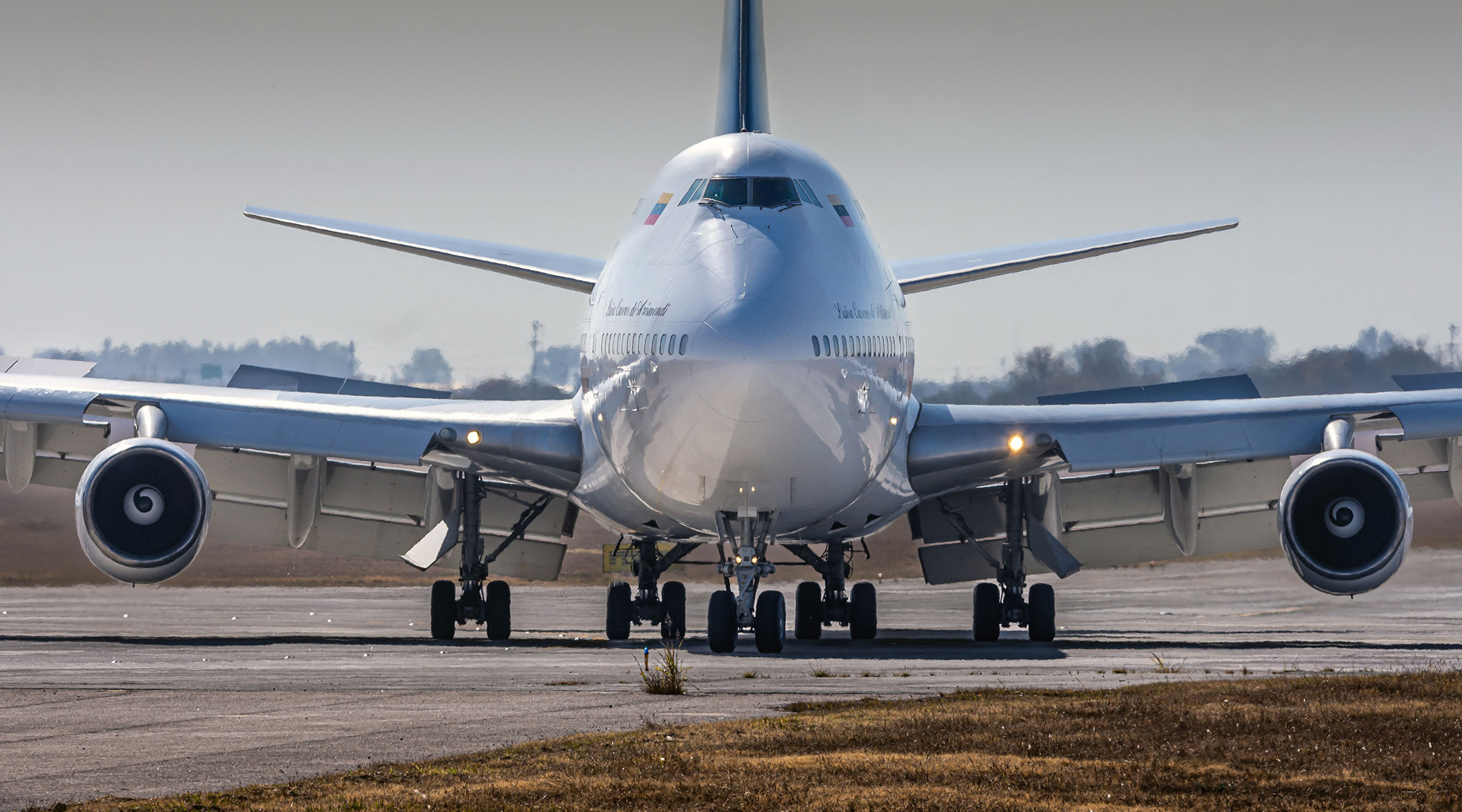 A plane transporting automotive components, 14 Venezuelan crew members and five Iranians is being held at the Ezeiza airport in Buenos Aires. (Sebastian Borsero/AFP via Getty Images)