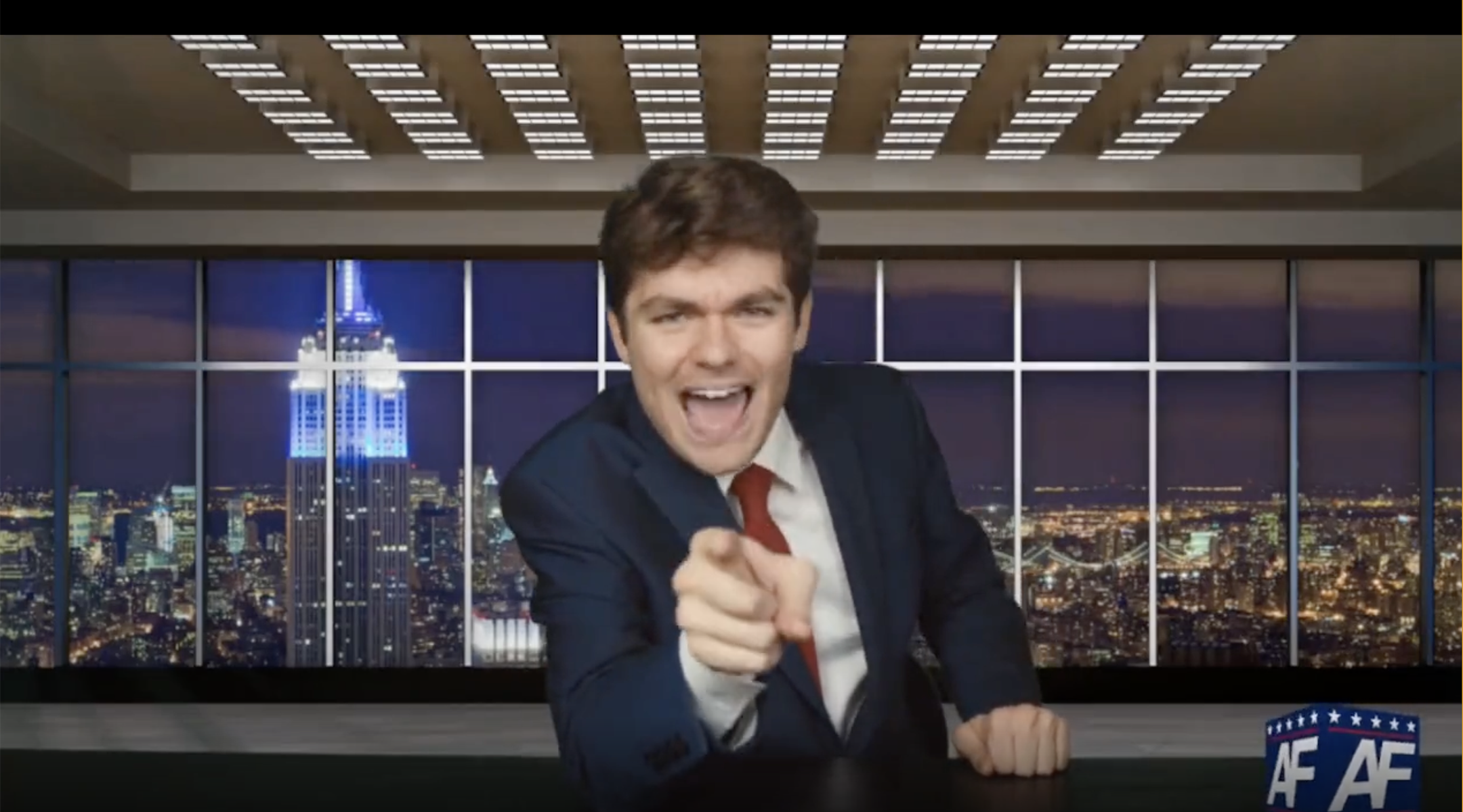 On the day <i>Roe v. Wade</i> is struck down, white nationalist leader Nick Fuentes addresses his livestream audience with a rant about Jews on the Supreme Court, June 24, 2022.