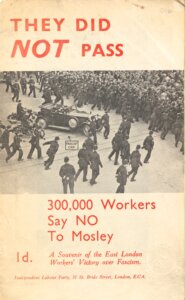 Vintage pamphlet showing street protest