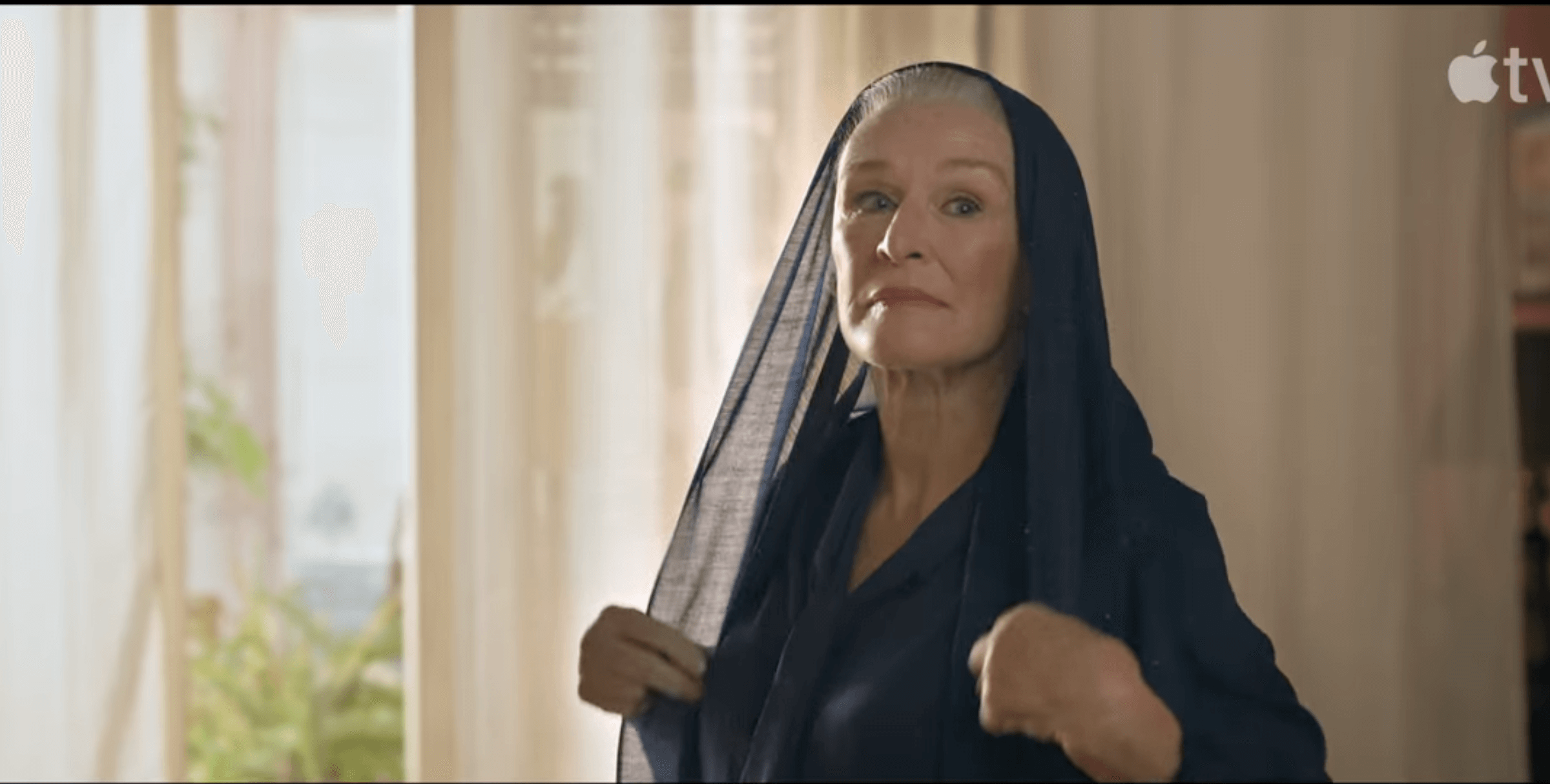 Glenn Close in “Tehran” looking distinctly out-of-place.