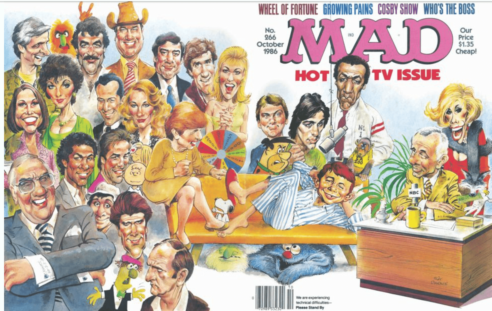 A 1986 Mad magazine cover designed by Mort Drucker.