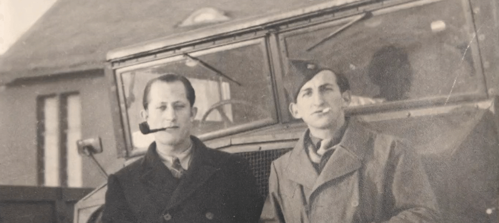 Sheldon's father, Hershl (left), circa 1948