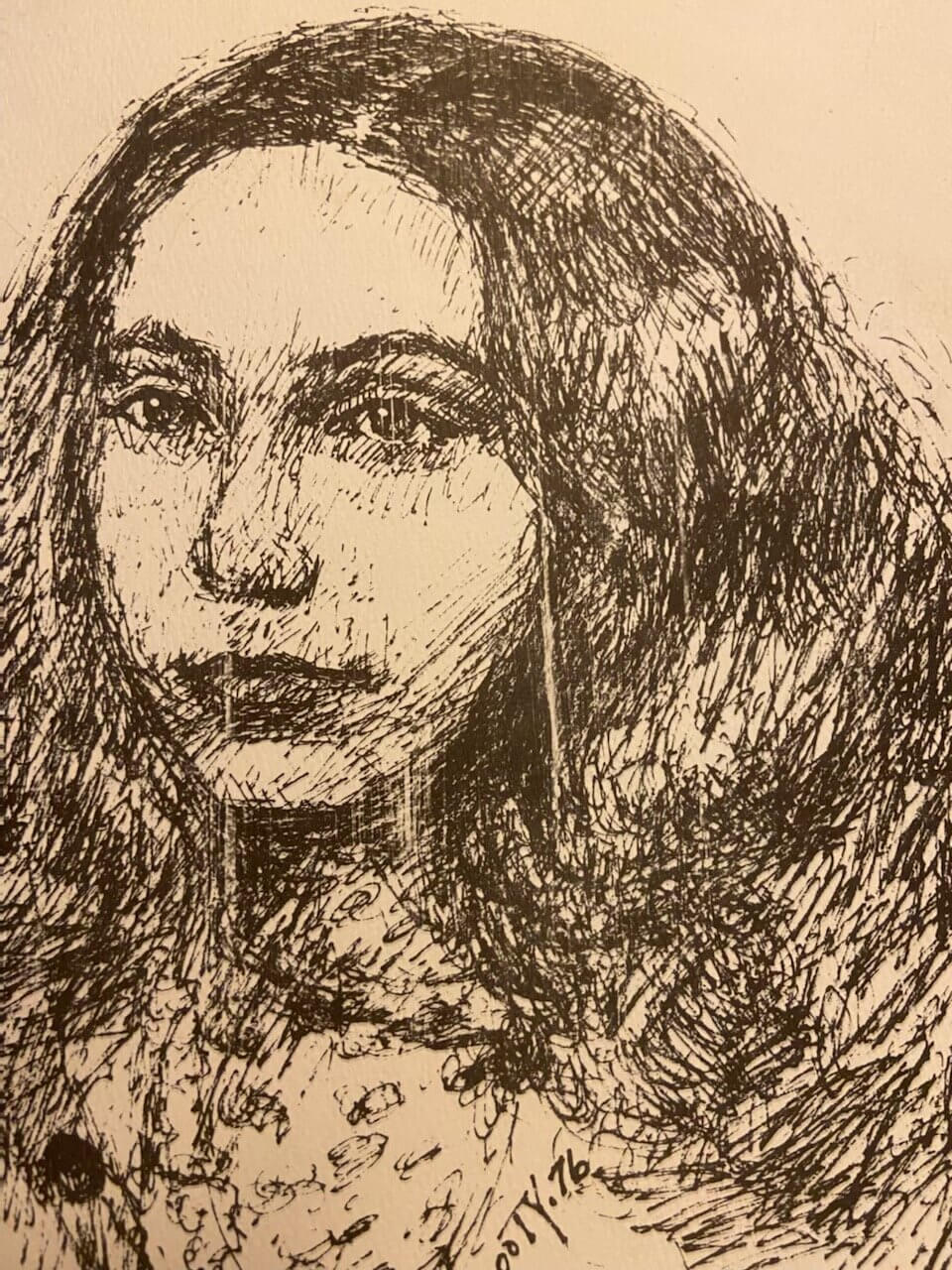 TaRessa Stovall as a teen. Drawing by Nolan Booty.
