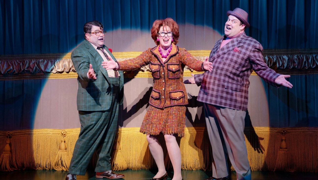 Jordan Gelber, at right, with Brian Gonzales and Mylinda Hull in the Broadway production of “Mr. Saturday Night.”