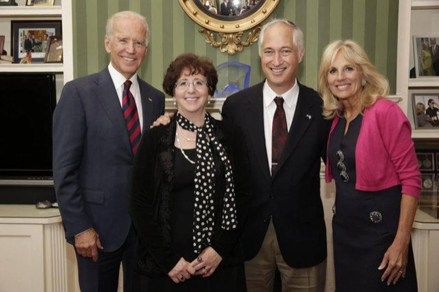 Then-Vice President Joe Biden and Dr. Jill Biden with Rabbi Michael Beals and his wife, Dr. Elissa Green.