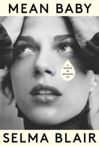 black and white book cover with close-up of Selma Blair's face