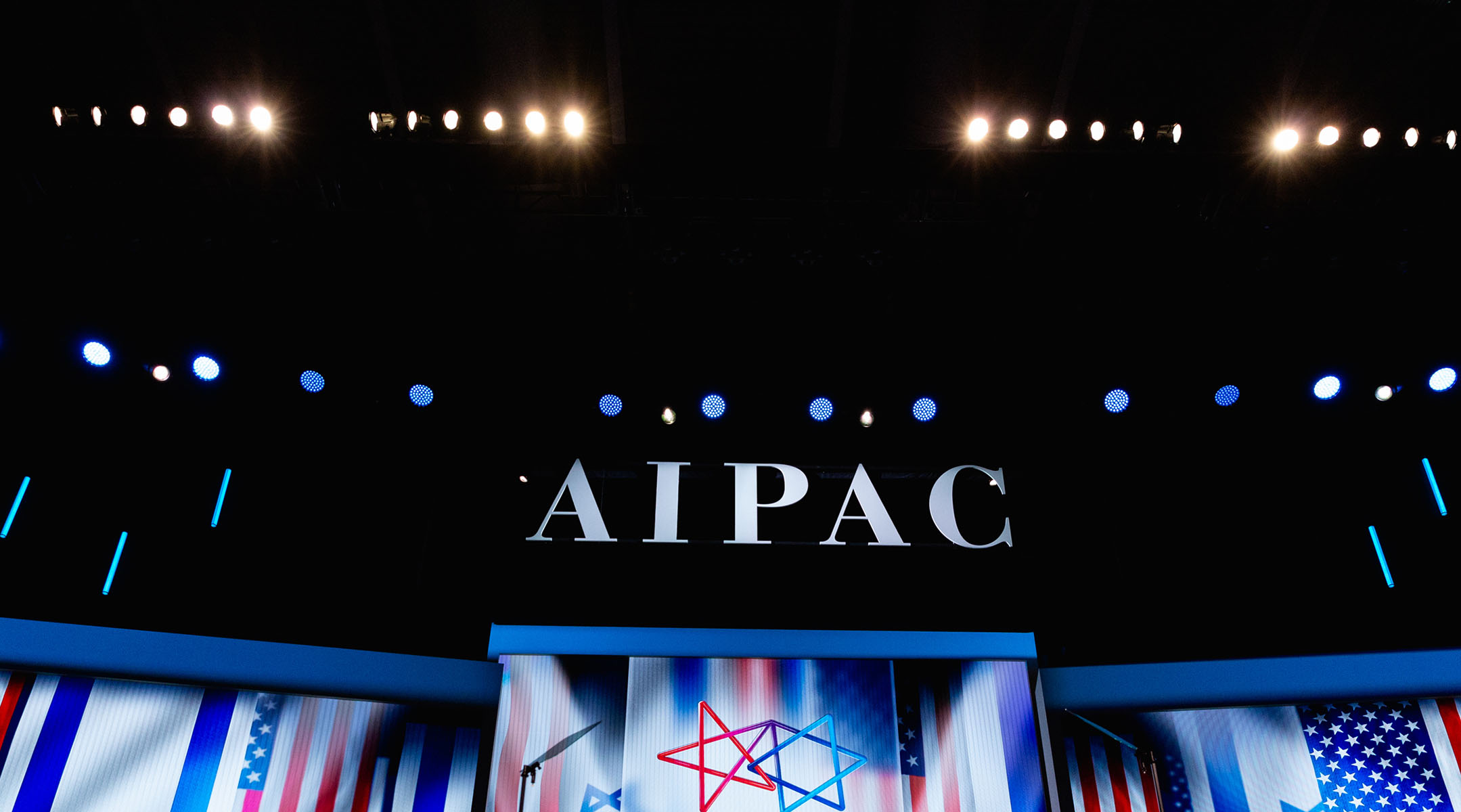 A view of the stage at the 2019 AIPAC conference in Washington, D.C. 