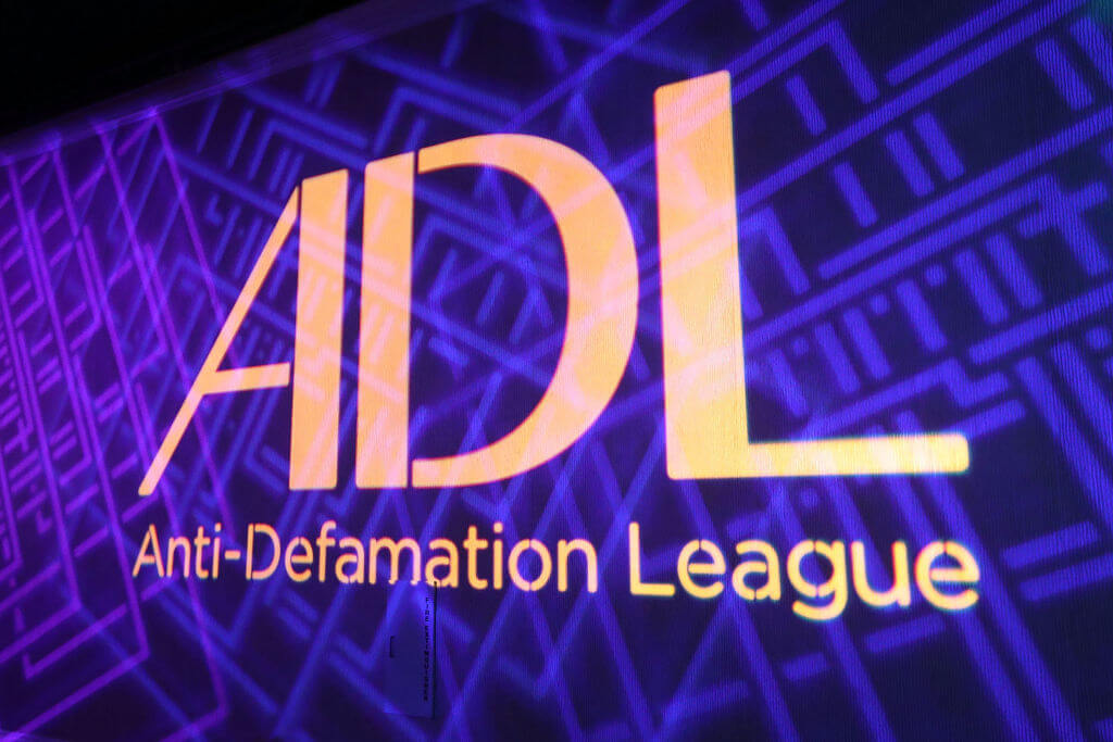View of the sign at the Anti-Defamation League Entertainment Industry Dinner at The Beverly Hilton Hotel on May 24, 2017 in Beverly Hills, California.  